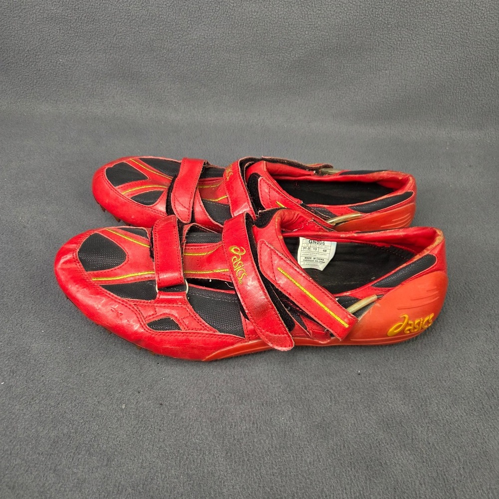 Vintage Asics Track Shoes GN006 Mens 13 Red Spikes Running